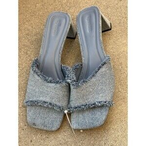 Open Edit Jaydin Slide Sandal in Denim - Size 11